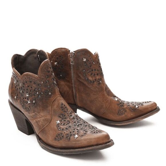 Old Gringo Shoes - New Old Gringo Molly Short Boot Oryx Brown Ankle Western Studded 7.5